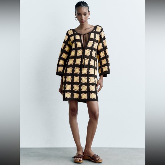 Zara Dresses Zara Crochet Knit Dress Limited Edition Nwt Poshmark